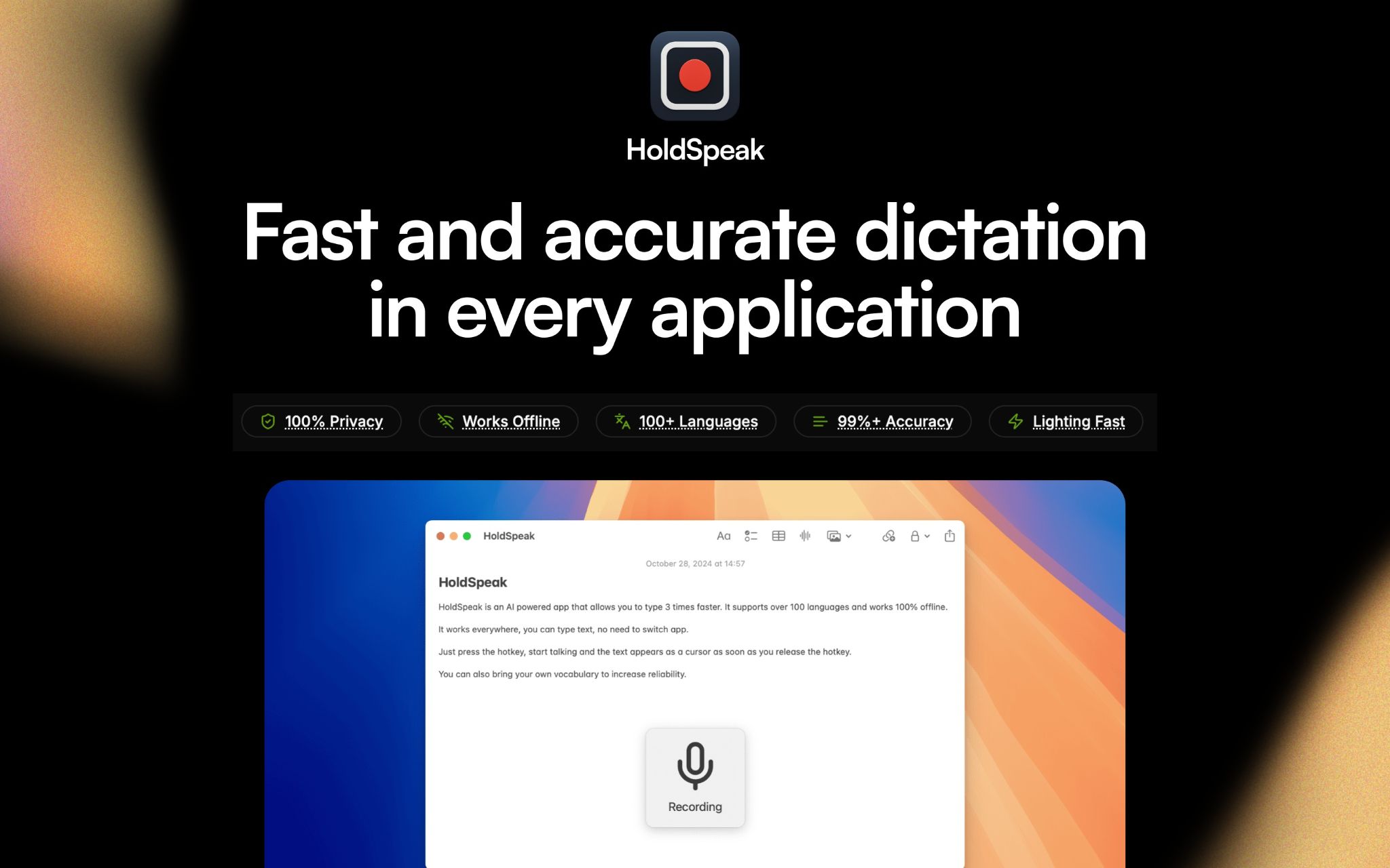 HoldSpeak promotional banner