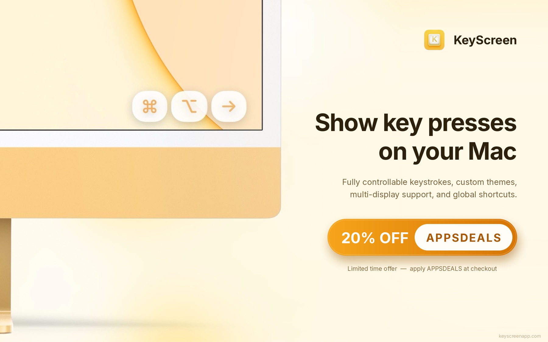 KeyScreen discount promotional banner