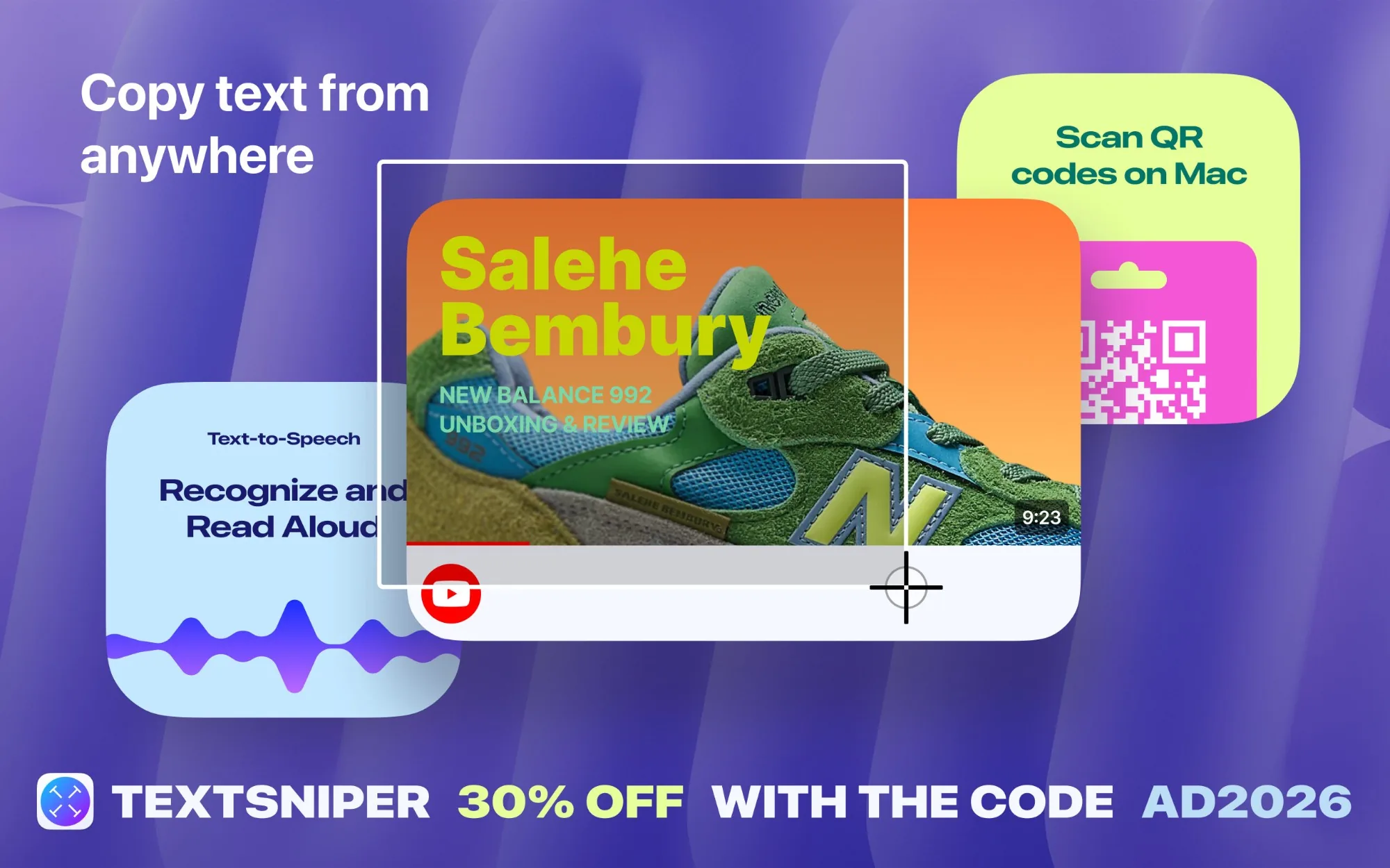TextSniper: copy text from anywhere on your Mac, 30% off with code AD2026